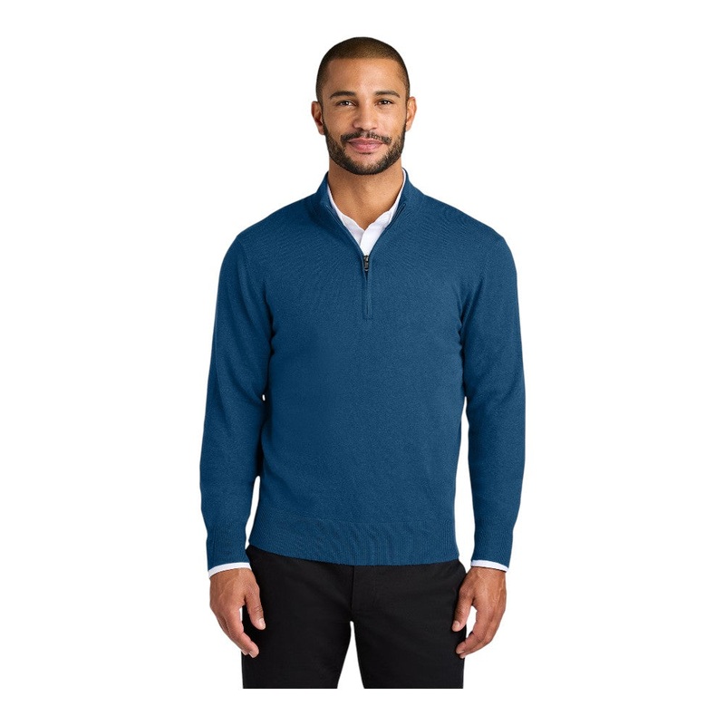 Port Authority SW2900 Easy Care 1/4-Zip Sweater Aegean Blue Heather XS