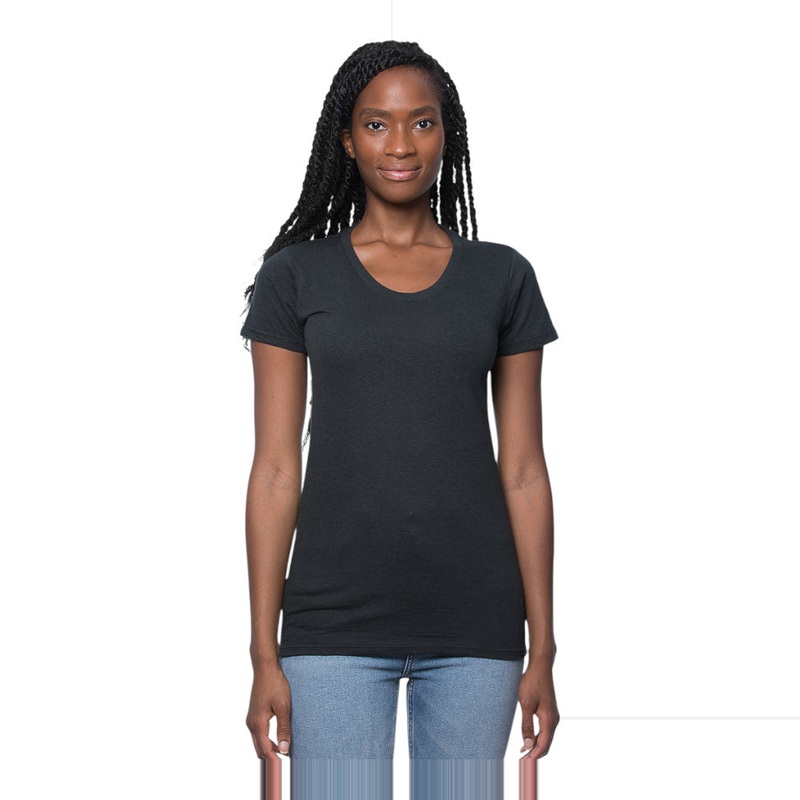 Royal Apparel Women’s Triblend Short Sleeve T-Shirt  Style 20001 Made in USA Tri Black XS