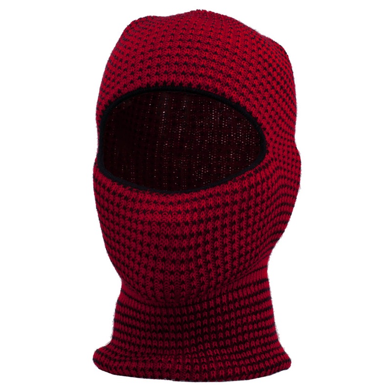 Two Tone One Hole Face Mask Red One Size
