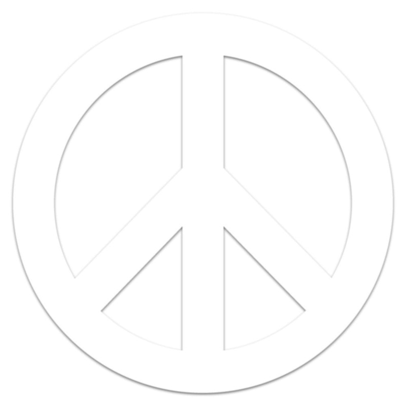 White Peace Circle Sign Default Title One Size