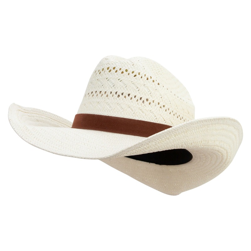 Women’s 2 Hump Crown Cowboy Hat Ivory One Size