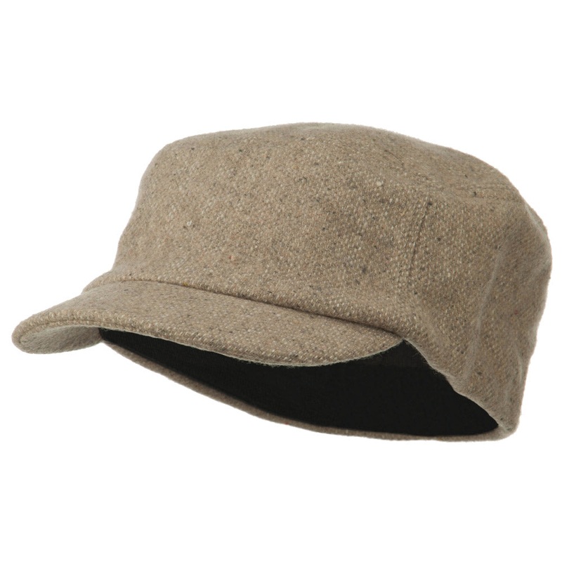 Wool Fashion Fitted Engineer Cap Khaki One Size