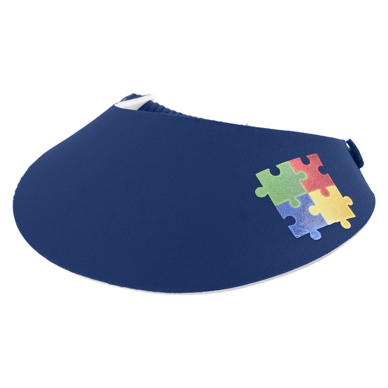 Autism Puzzle Symbol Heat Transfer Fabric Foam Visor Royal One Size