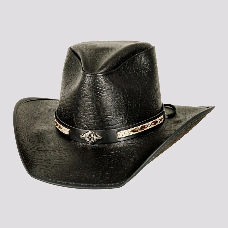 Badlands | Womens Buffalo Leather Cowgirl Hat Black MD