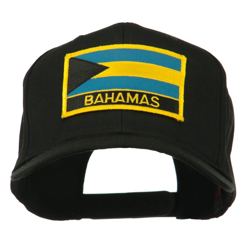 Bahamas Flag Patched High Profile Cap Black One Size