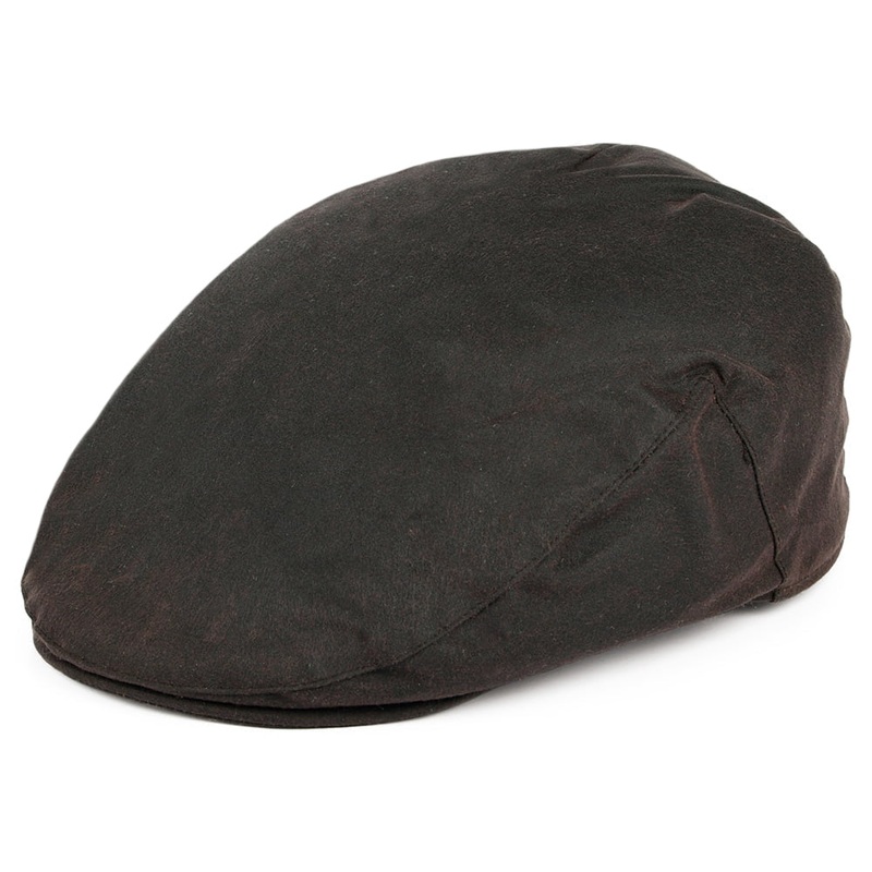 Failsworth Hats Waxed Cotton Flat Cap – Brown 55