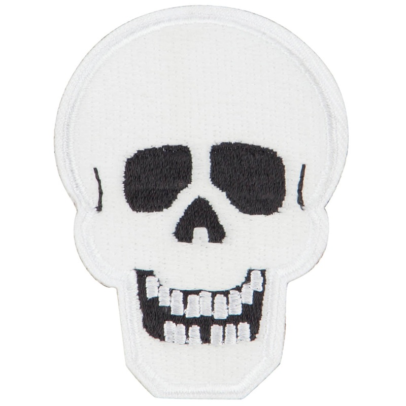 Glow in the Dark Skull Patch White One Size