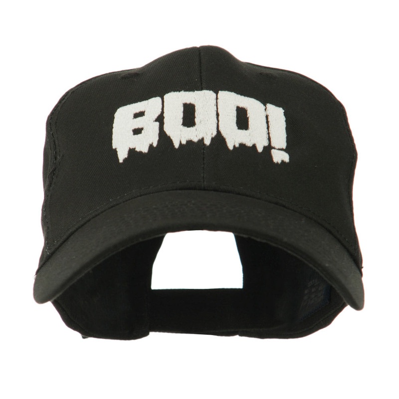 Halloween Boo Sign Embroidered Cap Black One Size