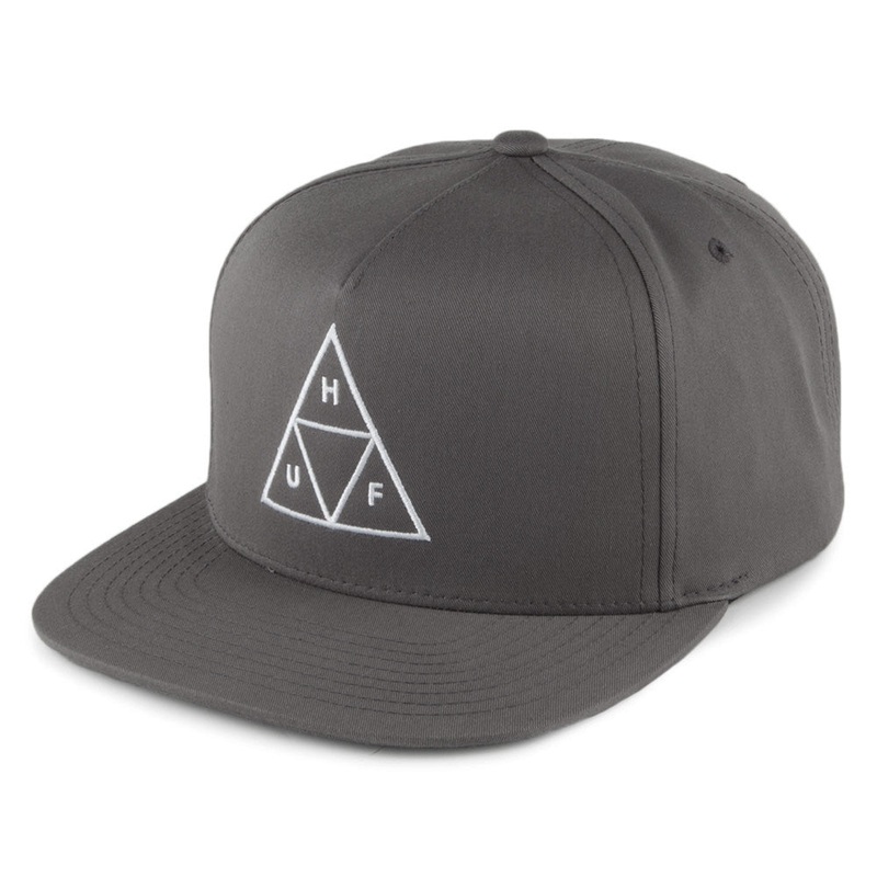 HUF Triple Triangle Snapback Cap – Charcoal Adjustable