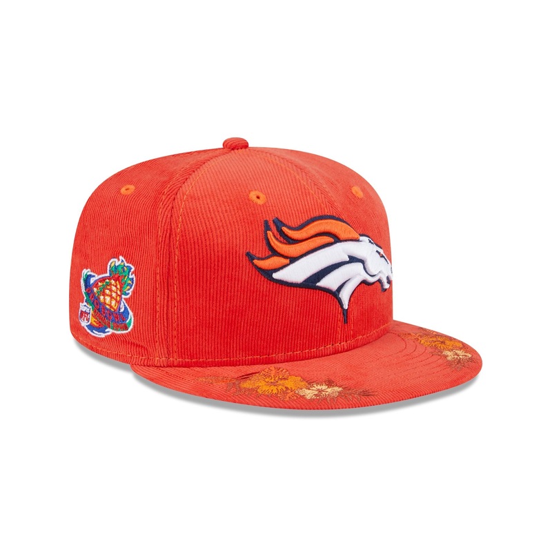 Just Caps Floral Corduroy Denver Broncos 59FIFTY Fitted Hat 7
