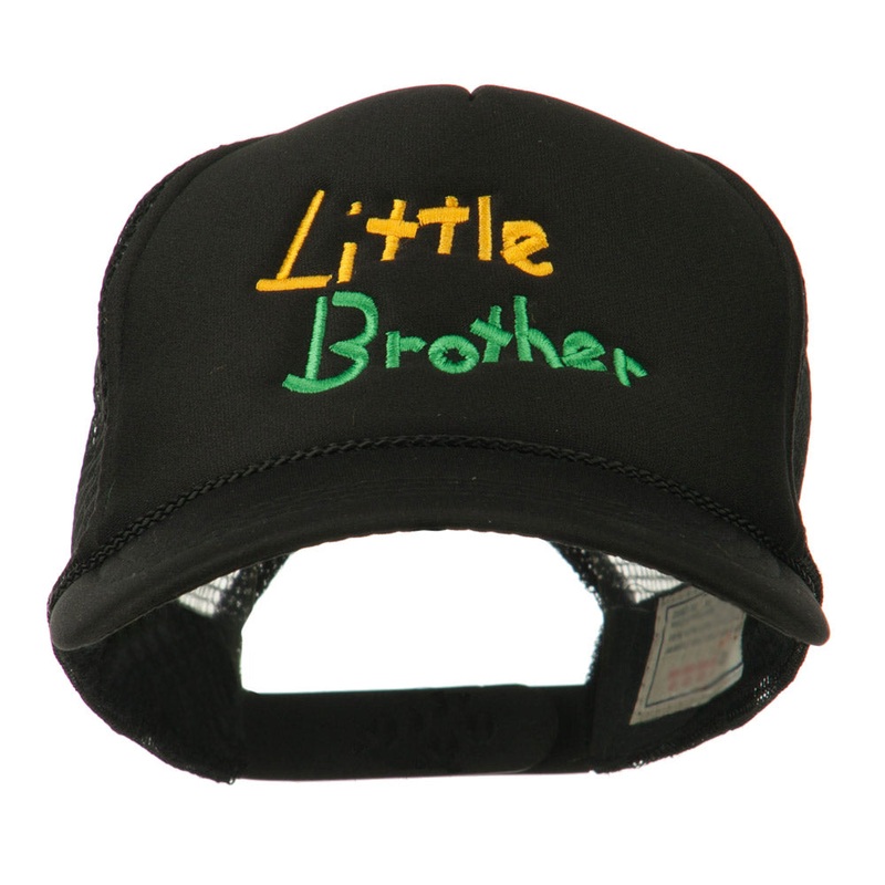 Little Brother Embroidered Youth Foam Mesh Cap Black One Size