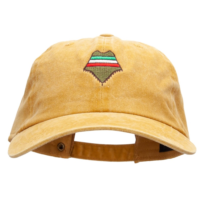 Mexican Flag Pancho Embroidered Unstructured Cotton Cap Gold One Size