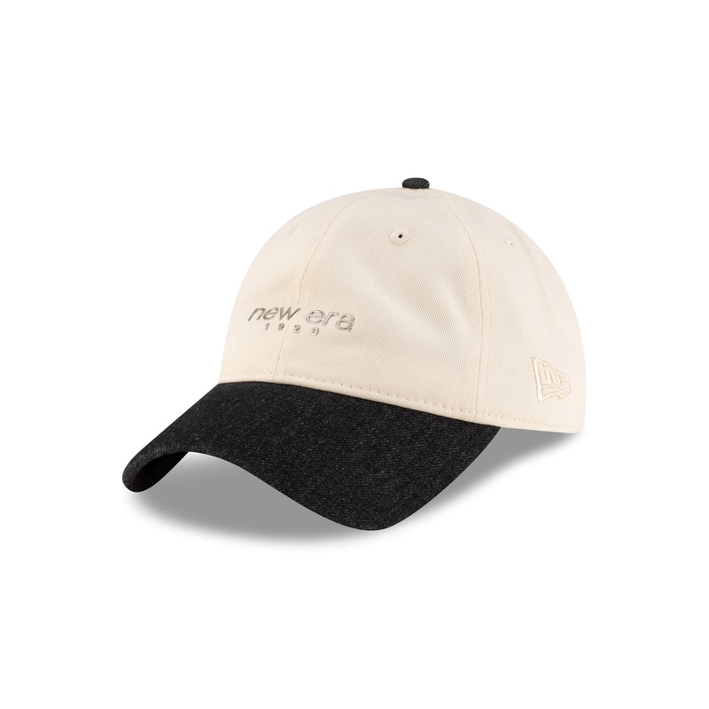 New Era Cap Two-Tone Black Denim 9TWENTY Adjustable Hat One Size