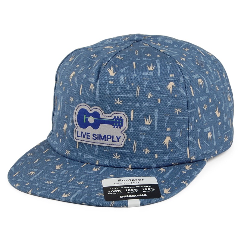 Patagonia Hats Live Simply Guitar Funfarer Organic Cotton Baseball Cap – Blue-Multi Adjustable