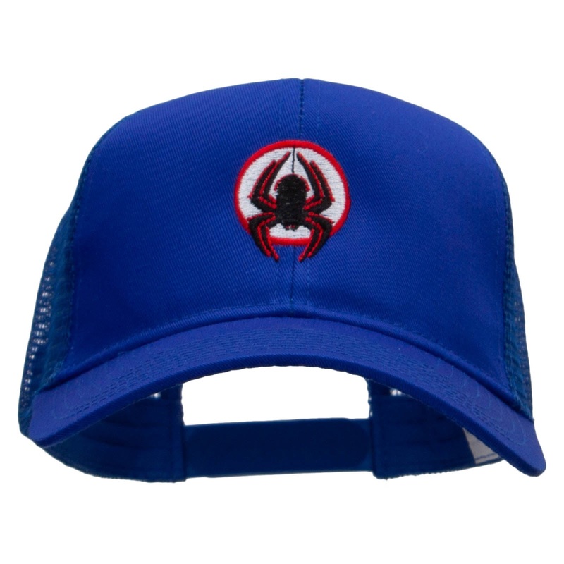 Super Spider Embroidered Solid Cotton Prostyle Twill Mesh Cap Royal One Size