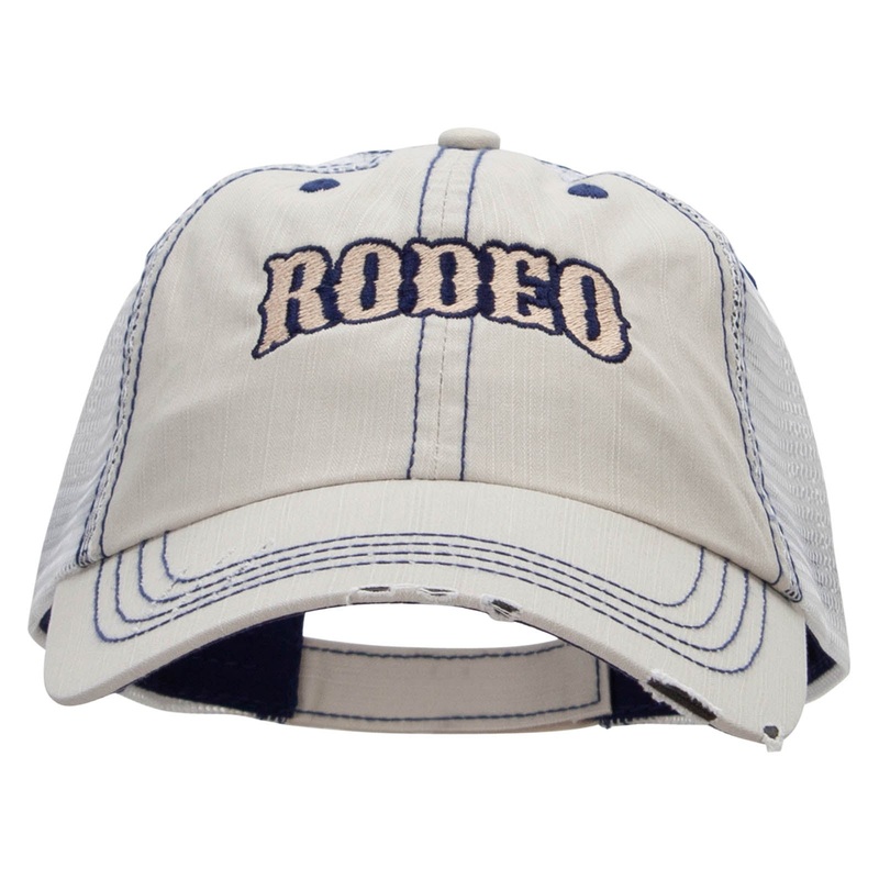 The Rodeo Embroidered Low Profile Special Cotton Mesh Cap Putty One Size