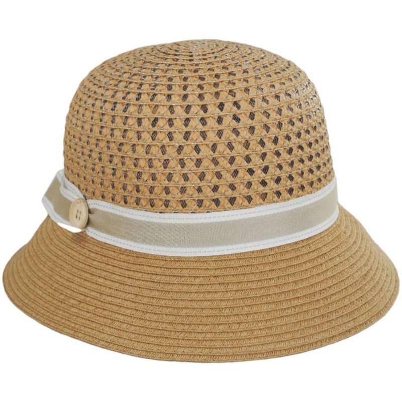 Toyo Straw Button Band Cloche Hat – Made to Order TOAST ONE SIZE FITS MOST