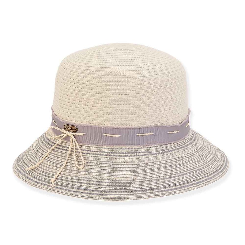 Two Tone Polybraid Cloche – Sun ‘N’ Sand Hats Grey OS (57 cm)