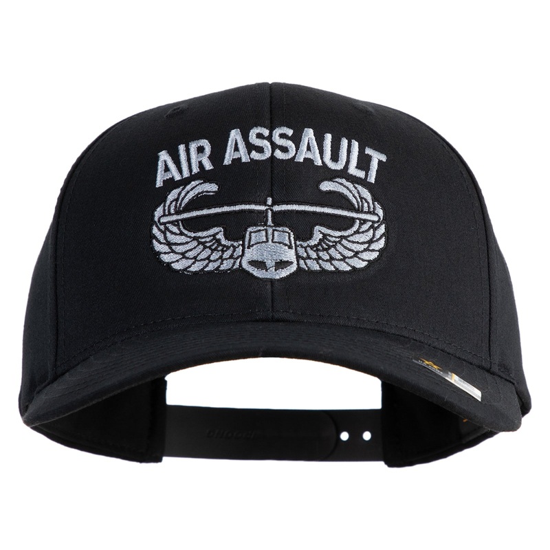 U.S. Army Air Assault Badge Embroidered Retro Cotton Blend Snapback Cap Black One Size