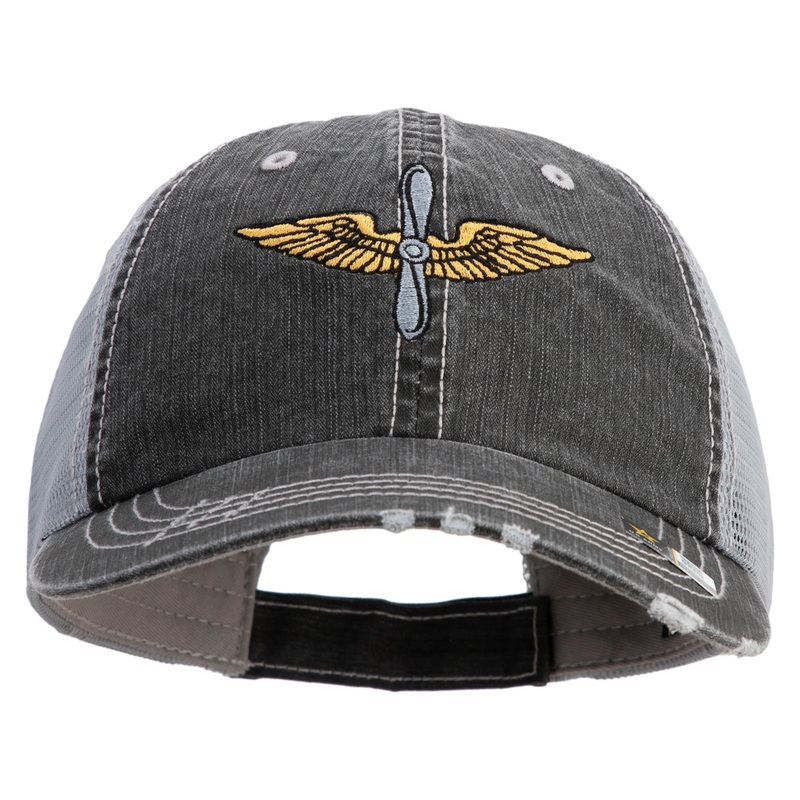 U.S. Army Aviation Embroidered Low Profile Special Cotton Mesh Cap Black One Size