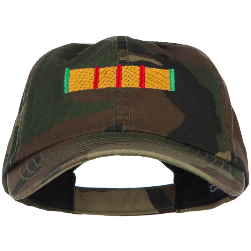 Vietnam Campaign Ribbon Embroidered Enzyme Camo Cap Camo One Size