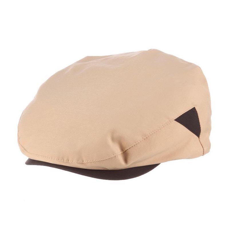 Water Repellent Microfiber Flat Cap – Stetson Hat Khaki Medium