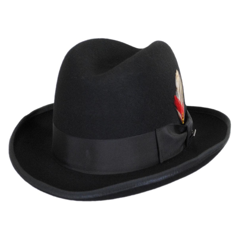 Wholesale Made in the USA – Classics Wool Felt Godfather Hat B2B Pre-Pack BLACK 2S-4M-4L-2XL