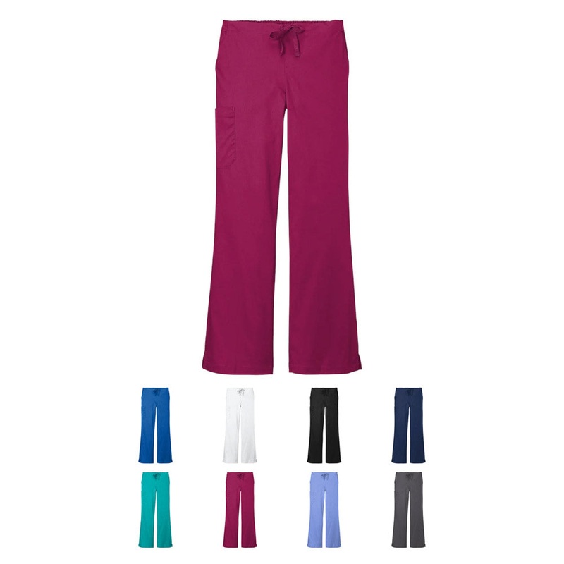 Wink Womens WorkFlex Flare Leg Cargo Pant WW4750 WonderWink Black 2XS