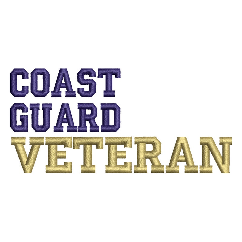 Wording of Cost Guard Veteran with Flag Default Title One Size
