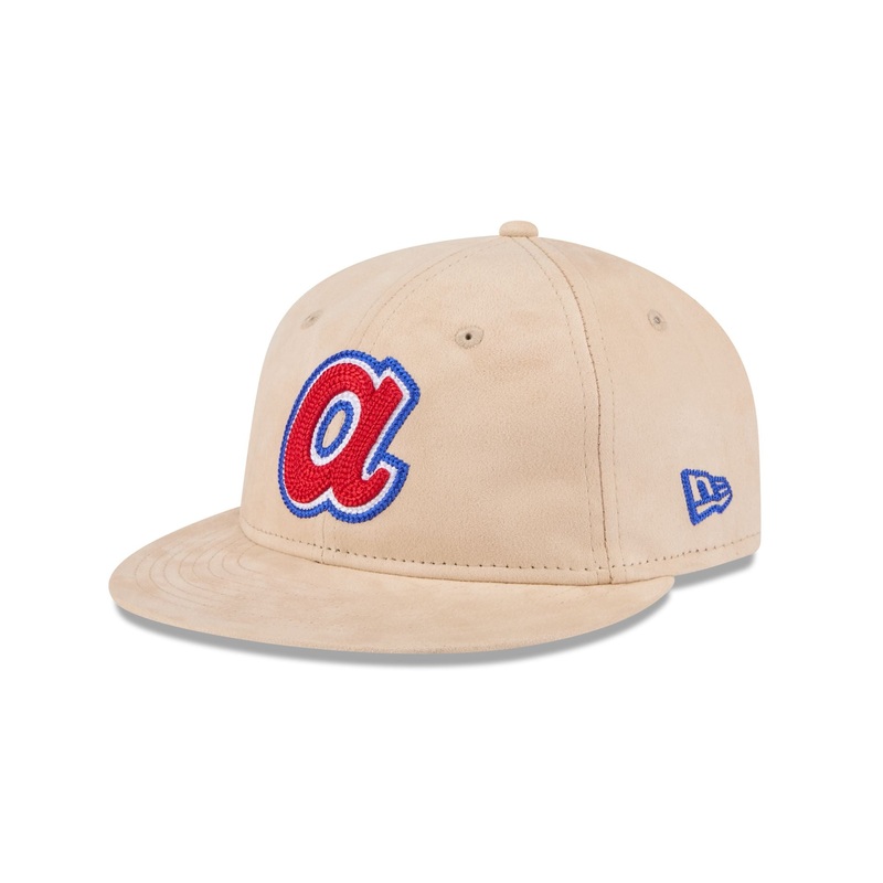 Atlanta Braves Stone Suede Retro Crown 9FIFTY Snapback Hat One Size