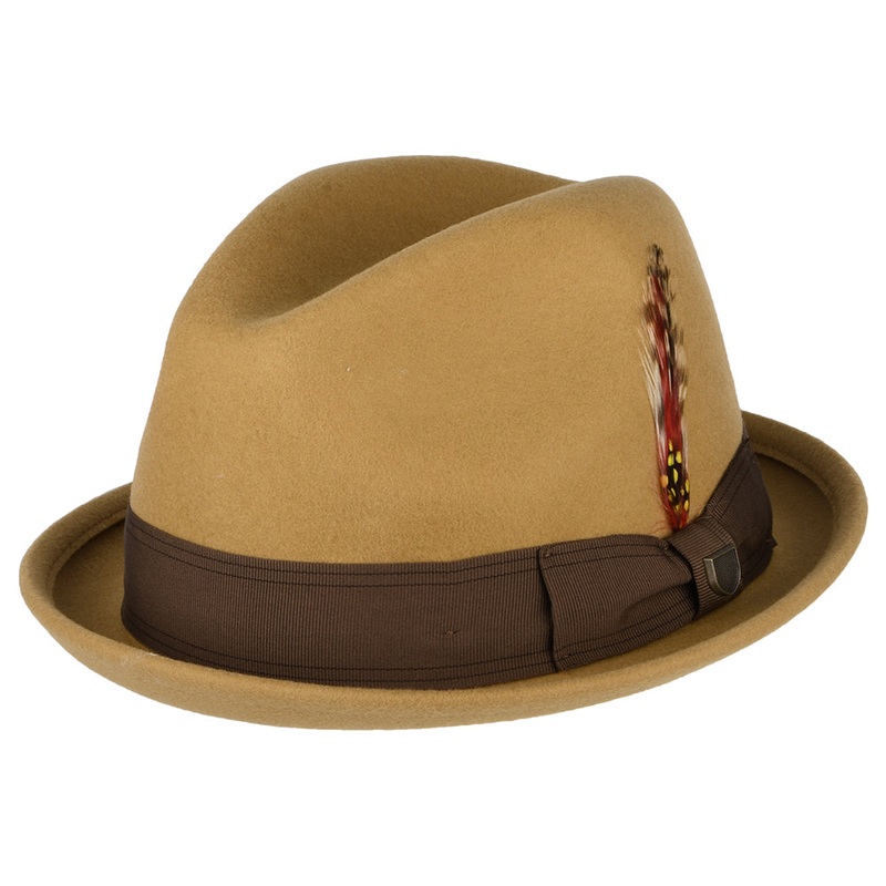 Brixton Hats Gain Wool Felt Trilby Hat – Desert Sand Small-56cm