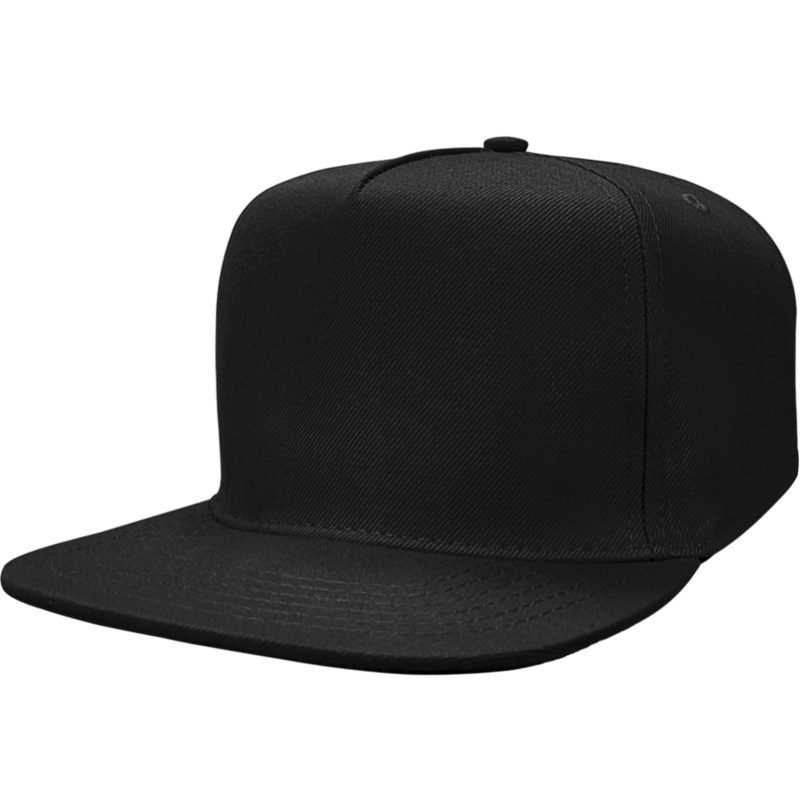 Cali Headwear US01PW 5 Panel Snapback Cap USA Made Black