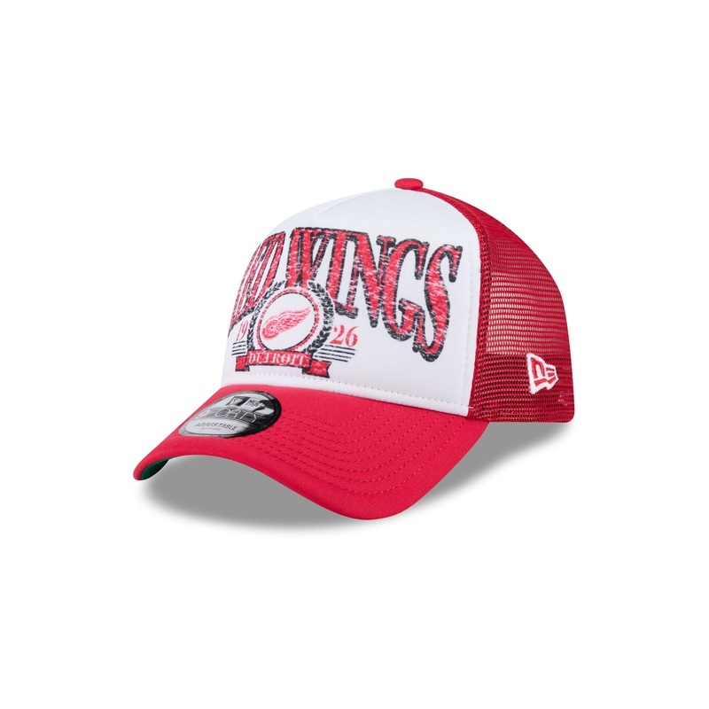 Detroit Red Wings Distressed 9FORTY A-Frame Trucker Hat One Size