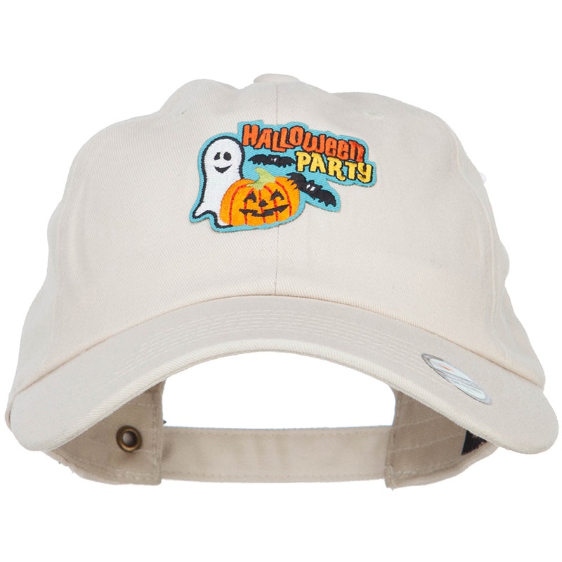 Halloween Party Patched Unstructured Cap Beige One Size