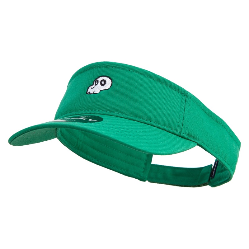 Mario Turtle Skull Embroidered Brushed Sports Visor Forest One Size