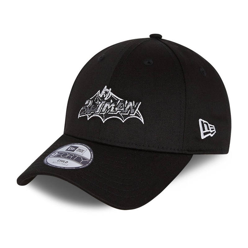 New Era Kids 9FORTY Batman Baseball Cap – Character Infill – Black CHILD ADJ.