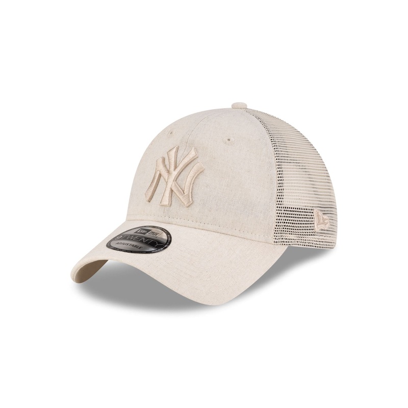 New York Yankees Linen Cream 9TWENTY Trucker Hat One Size