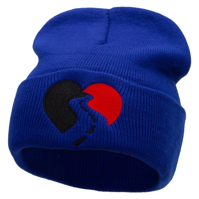 Open Road Embroidered 12 Inch Long Knitted Beanie Royal One Size