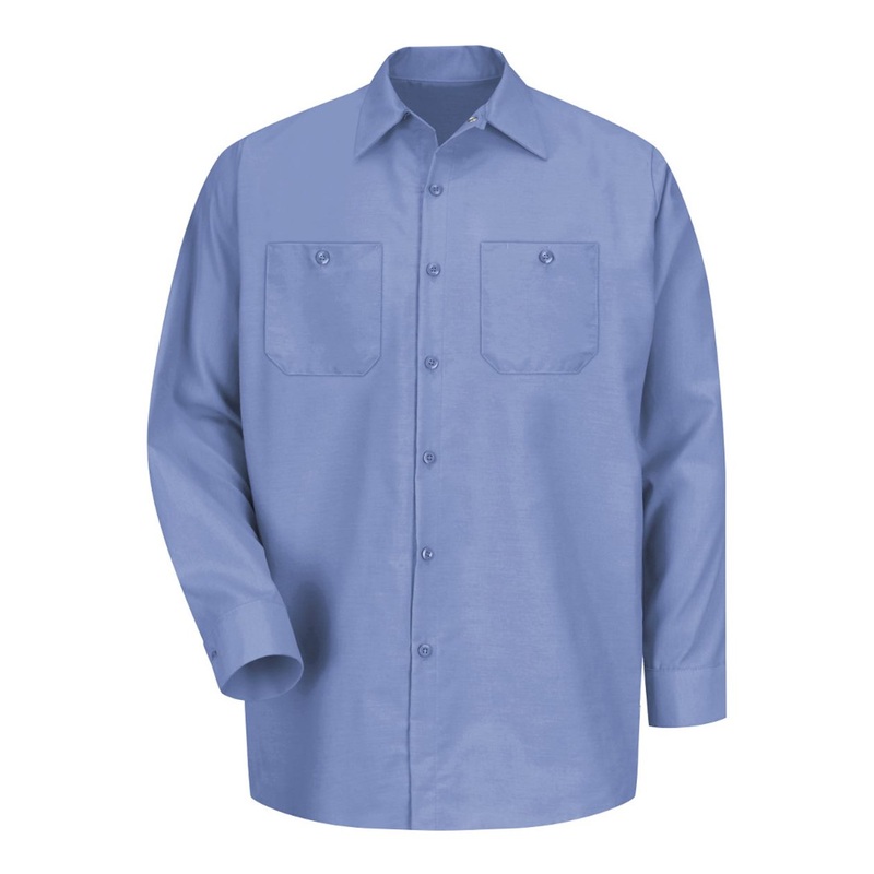 Red Kap SP14 Industrial Long Sleeve Work Shirt – Light Blue Light Blue S