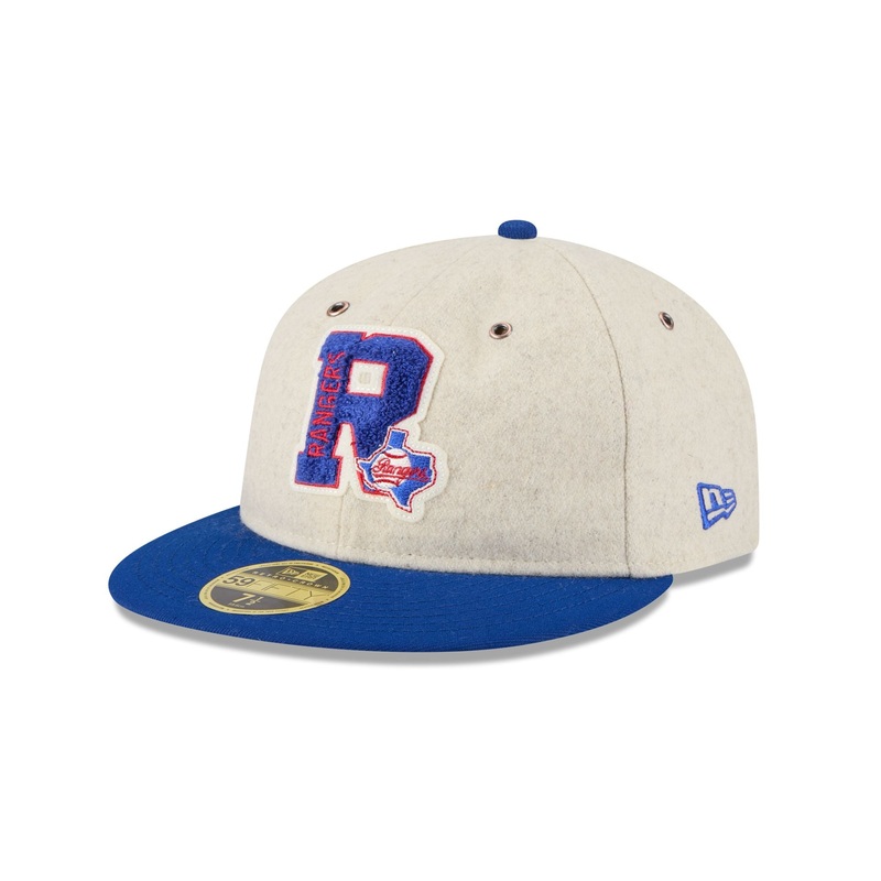 Texas Rangers Wool Letterman Retro Crown 59FIFTY Fitted Hat 7