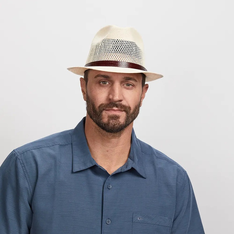 Tuscany | Mens Fedora Firm Straw Trilby Hat Cream SM