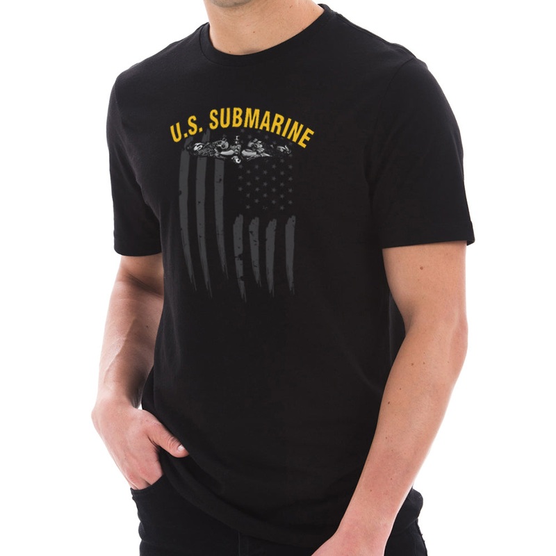 US Submarine Graphic Design Unisex Short Sleeve Cotton Jersey T-Shirt Black XS