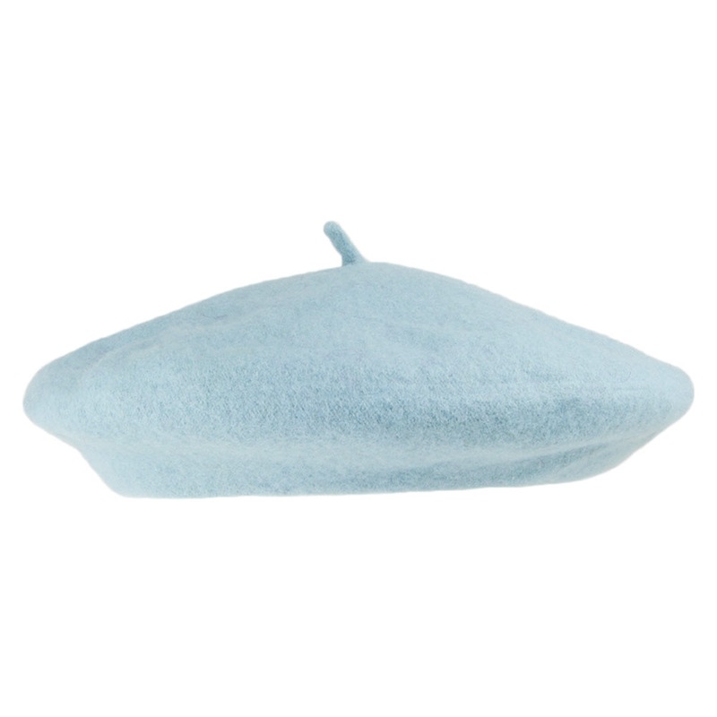 Wool Fashion Beret – Light Blue 1-Size