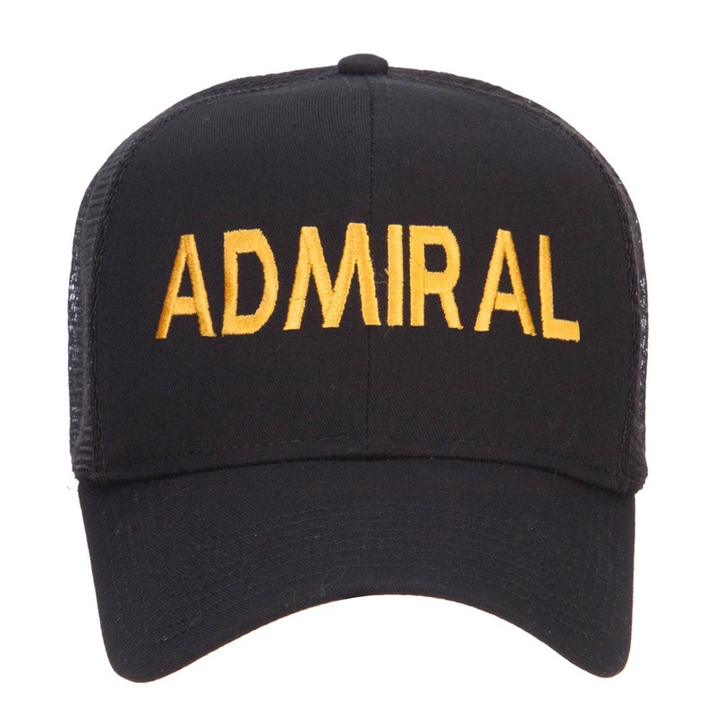 Admiral Military Embroidered Mesh Cap Black One Size