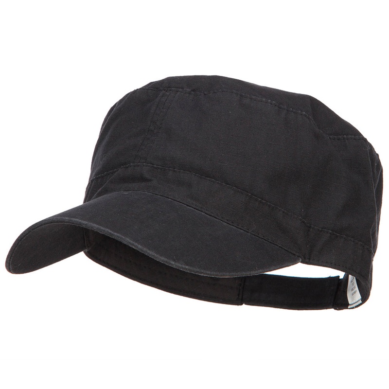Big Size Adjustable Ripstop Army Cap Black XL-3XL