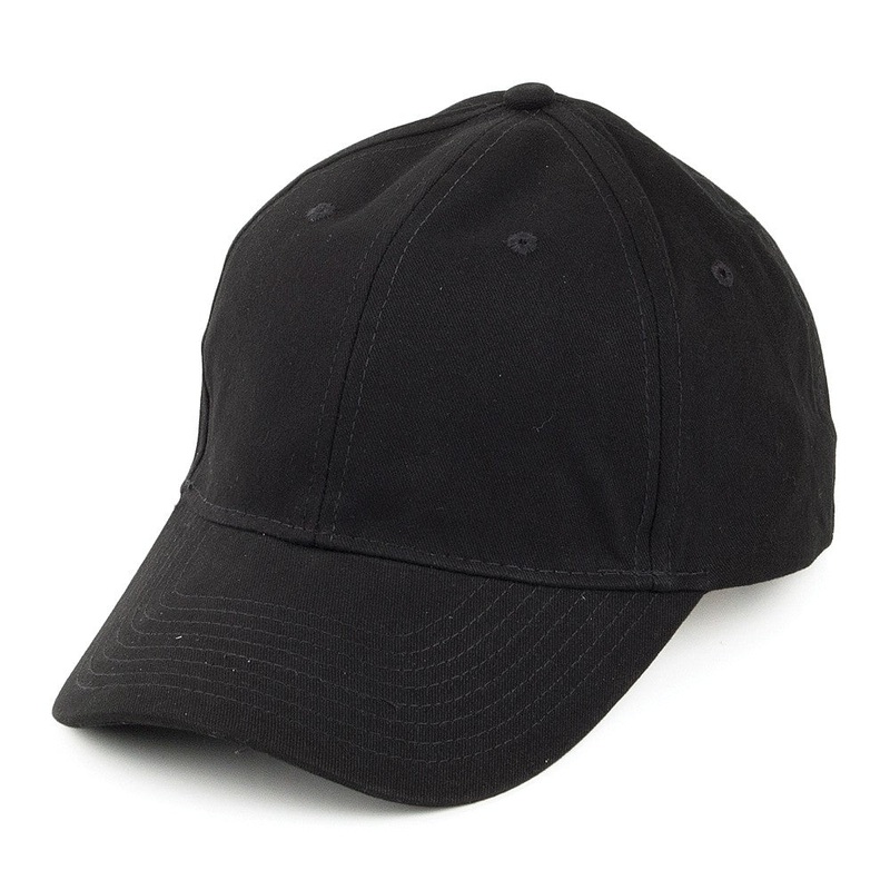 Brushed Cotton Baseball Cap – Black Adjustable