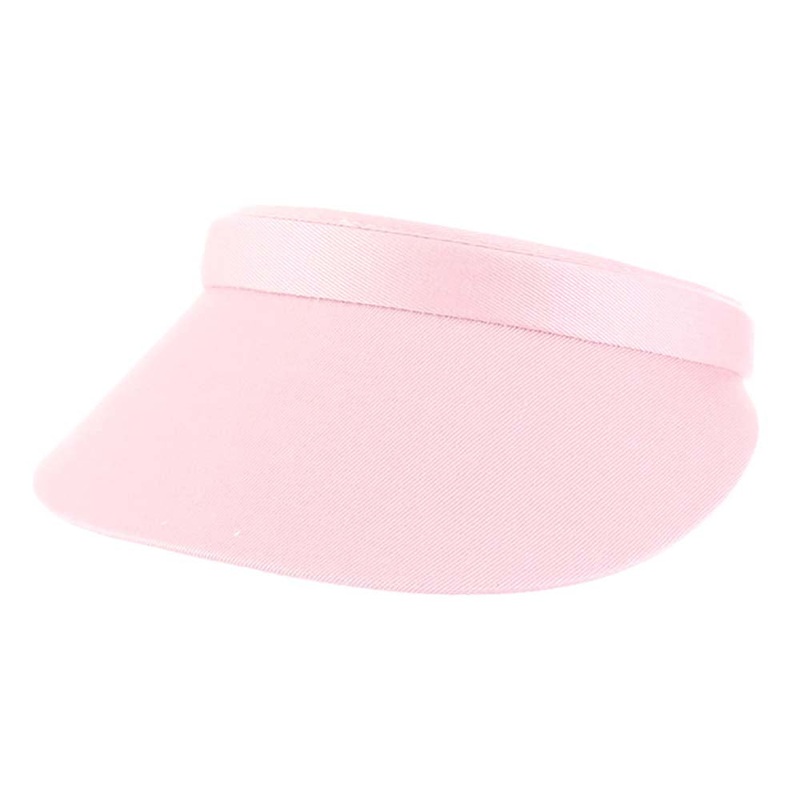 Cotton Clip-On Sun Visor – Tropical Trends – 3″ Peak Light Pink