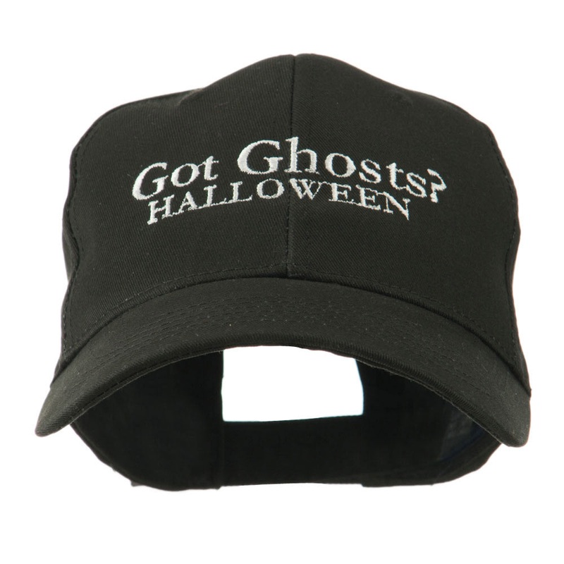 Got Ghosts Halloween Embroidered Cap Black One Size