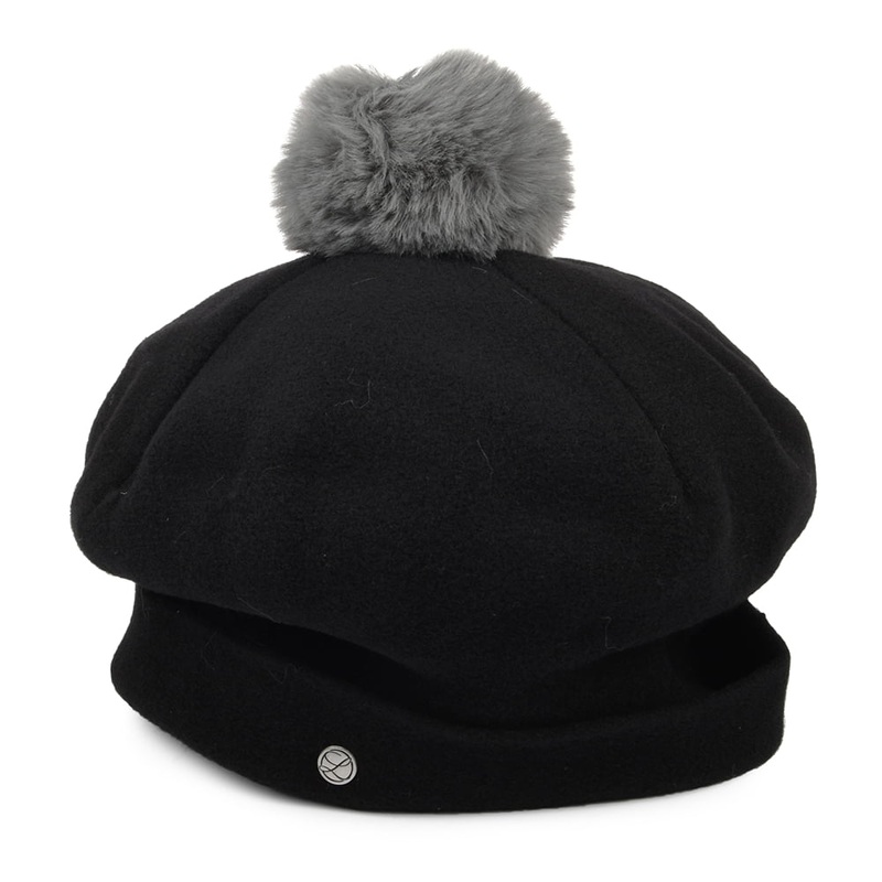 Hritage par Laulhre Hats Elsa Merino Wool Pom Beret – Black 1-Size