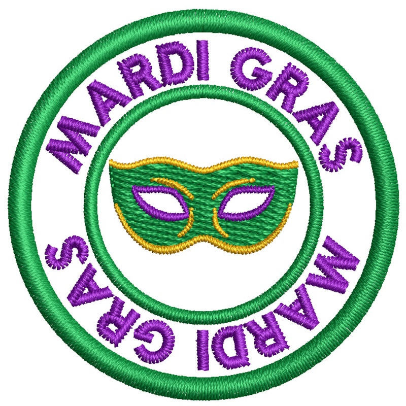 Madi Gras Mask Badge Design Default Title One Size